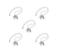 5 set of Vintage Eagle Claw Feather Shape Charms Pendant Wax Cord Necklace