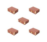 5 set of Vintage Leather Suitcase Micro Landscape Dolls Travel Suitcase for Dollhouse big brown