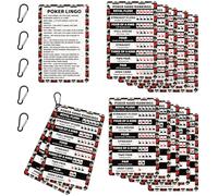 5 Set Poker Rules Guide Card with Hanging Buckle 10 Pcs Card Hands Quick Reference Strategy Cheat Sheet for Beginners 2.2 x 3.4inch Poker Night Essentials Rankings Training Aids