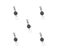 5 Set Retractable Keychain ID Badge Holder Key Chain Carabiner for Outdoor Camping