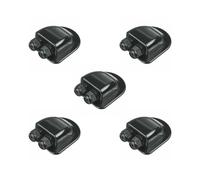 5 set Solar Panel Roof Top Double Cable 2 Holes Entry Gland Junction Box Connector RV Boat Yacht Deck Camper Van Round Black
