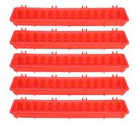 5 - Set Thickened Plastic Bird Feeder for Pigeons and Parrots, Outdoor Hanging Feeding Box with Lid, Red Bird Feeding Device for Backyard Wild Bird Watching
