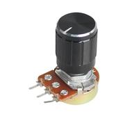 5 Set WH148 Linear Taper Rotary Potentiometer Resistor 15mm 3pin 1K 2K 5K 10K 20K 50K 100K 250K 1M with Black Aluminum Knob Kit(5K Ohm)