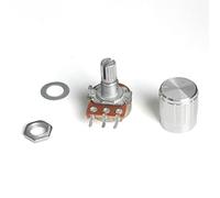 5 Set WH148 Potentiometer 15mm 3pin Linear Potentiometers Kit with Silver Aluminum Alloy Knob Cap 1K 5K 10K 20K 50K 100K 250K 1M Electromechanical components (Size : 250K OHM)