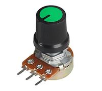 5 Set WH148 Potentiometer 15mm 3pin Linear Taper Rotary Potentiometers 1K 2K 5K 10K 20K 50K 100K 250K 1M with Green AG3 Knob Cap Electromechanical components (Size : 100K Ohm)