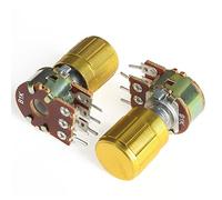 5 Set WH148 Potentiometer 15MM 6Pin with 15x17mm Gold Knob Caps Potentiometers kit 1K 2K 5K 10K 20K 50K 100K 250K 500K 1M Resistor elements (Size : 50K Ohm)