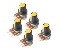 5 Set WH148 Potentiometer B1K B10K B20K B50K B100K B250K B500K 15MM 3Pin Linear Taper Rotary Potentiometer Resistor with AG2 Cap Resistor elements (Color : 2k-yellow)