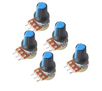 5 Set WH148 Potentiometer B1K B10K B20K B50K B100K B250K B500K 15MM 3Pin Linear Taper Rotary Potentiometer Resistor with AG2 Cap Resistor elements (Color : 1m-blue)