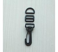 5 Sets 19mm 3/4" Swivel Hook Clip Rocker Triglides D Ring For Buckles Webbing Plastic Black