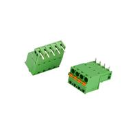 5 Sets 2EDGKD 5.08mm Plug-In Terminal Block Push Spring PCB Connector Right Angle & Straight Needle 2P 3P Pin Header Socket(Right Angle,10P)