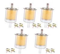 5 Sets 5/16 Inch Fuel Filter Inline, Universal Gas Inline Fuel Filters, Gas Fueled Filter for Tractors, Cars, Trucks, Motorcycles, Rv