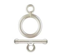 5 Sets Adabele Authentic 925 Sterling Silver Round Toggle Clasp T-Bar Closure 12mm (0.47 Inch) Hypoallergenic Nickel Free for DIY Jewelry Making SS192-2