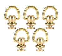 5 Sets Brass Nail Rivet Stud Screw Head Buttons Metal Stud and Screw with D Ring for Leather Craft Perfume Bell Gold, 10x5mm