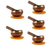 5 Sets Buddha Sound Bowl Buddhist Meditation Bowl Meditation Sound Bowls Decorative Buddhism Bowl Hand Decor Sound Bowl Cushion Sound Bowl Mats Metal Singing Bowl Yoga Copper Tibet