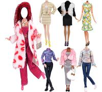 5 Sets Clothing Dresses Skirt Clothes Shoes Hat Windbreaker Long Sleeve Fashion Overcoat for 29 cm Doll Accessories Gifts for Baby Casual Style