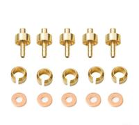 5 Sets Gold Olive Oil Naald Head Kit for Hope Tech3 E4 X2 Disc Brake Hose Insert Fitting Stainless Steel Tubing Compression Tool with Washer and Needle