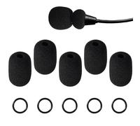 5 Sets Microphone Foam Covers for Bose, High-Density Windscreen Pop Filter Sponge Replacement Headset Mic Covers with Rubber O-Rings for Bose Aviation X A10 A20 A30 (Black)