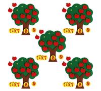 5 Sets Montessori Math Toy: Felt Apple Tree With Numbers For Counting