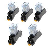 5 Sets MY2P HH52P MY2NJ Relay Coil General DPDT Micro Mini Electromagnetic Relay Switch with Socket Base LED AC110V 220V 12V 24V (Size : OneColor)