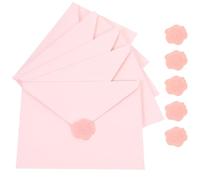 5 Sets Pink Paper Envelope Set for Thank You Cards and Note Cards | Elegant Simple Style, Smooth Feel, Presentation-ready Finish, Mailing Letters or Shower Use, Valentine’s Day