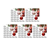 5 Sets Plastic Christmas Ball Pendant Caps with Metal Ring, Silver | Snap Design, Universal Fit for Decorative Balls and Glass Ornaments, Crafters and Event Planners