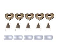 5 Sets Purse Lock, 2 Colors Bag Lock Heart Shape Turn Lock Purse Twist Lock Button Closure Clasp Lock for Handbags Crochet Making (Antique Brass)