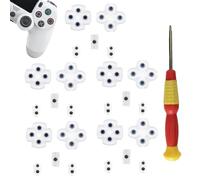 5 Sets Silicone Conductive Rubber Pads Replacement for Playstation 4 PS4 Controller Parts for JDM-030/040 Dualshock 4 L1 R1 L2 R2 Adhesive Button Changing Keypad Repair Replacement Part Tool Kit (040)