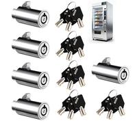 5 Sets Tubular Keyway Vending Machine Locks, Metal Security Lock Cylinder Sets Keyed Alike for Snack, Candy, Toy, Gumball Machines