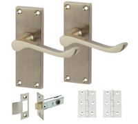 5 Sets Victorian Scroll Lever on Latch Profile Backplate - Latch Pack - Hardware Fittings Included