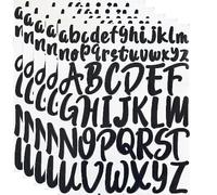 5 Sheet Capital Letter Stickers 1 Inch 2 Inch Waterproof Vinyl Alphabet Stickers Self Adhesive Letters Stick On Letters for Crafts DIY Poster Window Mailboxes (Black)