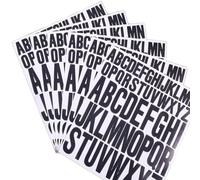 5 Sheet Letters Stickers Vinyl Alphabet Sticker 1 Inch 2 Inch Capital Letter Self Adhesive Waterproof Stick On Letters for Door Mailbox Crafts Sign DIY Cards Window Poster (Black)