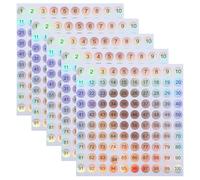 5 Sheet Small Number Stickers, Laser Stick on Numbers Stickers 1-100, Round Reflective Sticky Numbers for Office Home Kitchen, Classroom