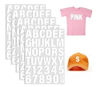 5 Sheets 215 Pieces Iron on Letters and Numbers for Clothing, 2 Inch Iron on Vinyl Letters, Heat Transfer Letters with A-Z PU Alphabets Letters 0-9 Iron on Numbers Alphabet Sticker for Fabric, Clothin