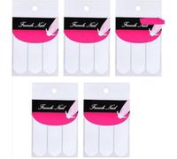 5 Sheets 240 Pieces White French Manicure Nail Art Sticker Strips, Guide Sticker Moon Shape Design Self-Adhesive Nail Sticker Tips for Manicure Decoration DIY Tools and Decals, Nail Art and Polish