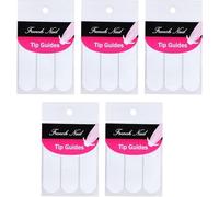 5 Sheets 240Pcs White French Manicure Nail Art Stickers Strips, Guide Moon Shape Design Self-Adhesive Nail Sticker Tips for Manicure Decoration DIY Tools and Decals, Nail Stamp