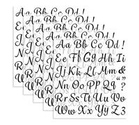 5 Sheets 285 Pieces Iron On Letters for Clothing, 1 Inch Black Heat Transfer Vinyl Letters, Iron On Cursive Upper & Lowercase Alphabets Decals with A-Z for Backpack,Jerseys,Fabric T-Shirts DIY
