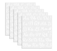 5 Sheets 285 Pieces Iron On Letters for Clothing, 1 Inch White Heat Transfer Vinyl Letters, Iron On Cursive Upper & Lowercase Alphabets Decals with A-Z for Backpack，Jerseys，Fabric T-Shirts DIY