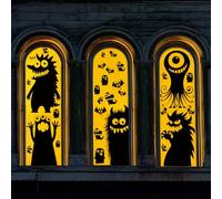 5 Sheets 29 Pcs Giant Adorable Peeking Halloween Window Clings Naughty Monster Window Decal Stickers for Halloween Decoration Supply