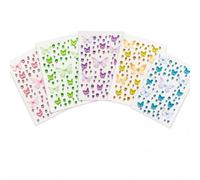 5 Sheets 3D Butterfly Face Gems, Self-Adhesive Rhinestone Face Stickers | Gauze Butterfly Gem Stickers Face Jewels Glitter for Women Festivals DIY Crafts Scrapbook, Nails Face Makeup, Fairy Costumes
