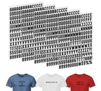 5 Sheets 895 Pieces Iron on Letters for Clothing 0.8inch Black Iron on Letter Small Stickers with A-Z Heat Transfer Letters 0-9 Iron on Numbers for Fabric T-Shirt Printing (Black, Retro)