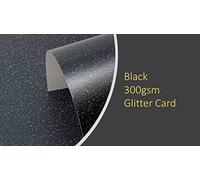 5 Sheets A2 Size 420x594mm Black Glitter Card 300gsm