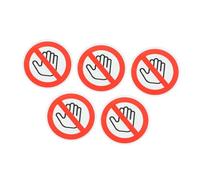5 Sheets Adhesive do Not Touch Warning Sign Stickers for Dangerous Equipment Safety, Security Labels, White, 25Mm Diameter