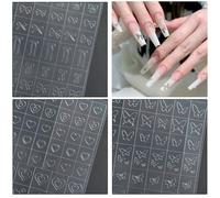 5 Sheets Airbrush Nail Stickers Nail Art Printing Template Hollow Out Stamping Stencil Plates DIY Stencil Tool Heart Star Butterfly Bow