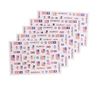 5 Sheets American Flag Nail Art Decals for Women, Independence Day | Self Adhesive Sticker Sheets, Patriotic Red Prints, Detailing, for Holiday Parties and Everyday Wear