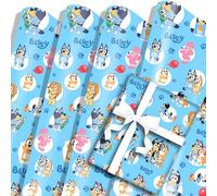 5 Sheets Birthday Wrapping Paper 50cm x 70cm Blue Dog Gift Wrapping Paper For Fans Birthdays Decoration Party Favors Party Supply DIY Crafts Gift