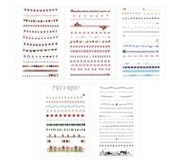 5 Sheets Card Making Stickers, Scrapbook Decals, Wedding Stickers for Scrapbooking, Dividing Line Sticker, Guest Book Sticker, Flower Plant Pattern, for Writing, Drawing, Album