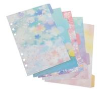 5 Sheets Cherry Blossom Starry Sky Binder Index Dividers A5 Five