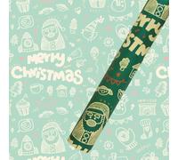 5 Sheets Christmas Wrapping Paper 50x70cm Kraft Paper with Snowflake/Tree/Elk/Xman Pattern,Vintage Festival Holiday DIY Crafts Gift Wrap Sheet (Green2)