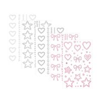 5 Sheets Face Gems Stickers Self Adhesive, Heart Face Stickers, Rhinestones Pearl, Faces Jewels for Eye Hair Body Nail