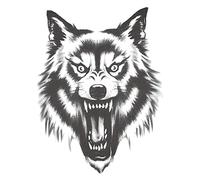 5 sheets Gray Wolf Head Tattoo Stickers Waterproof Male Creative Totem Chest Wolf Head Simulation Tattoo Tattoo Stickers